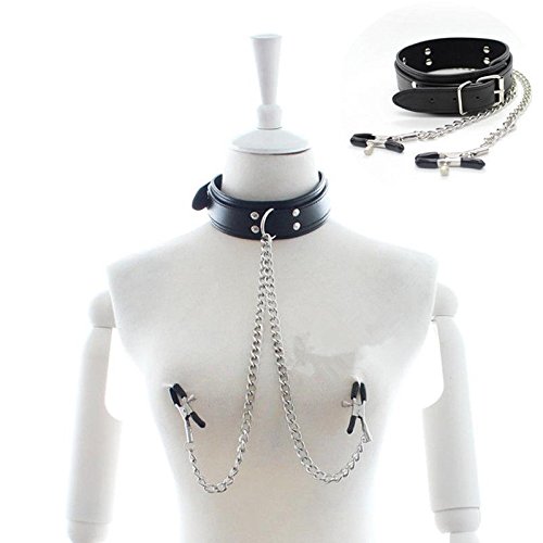 Sexy Adult Sex aid Toy Cosplay Fetish Restraint Bondage Collar Cuff +chain Clip