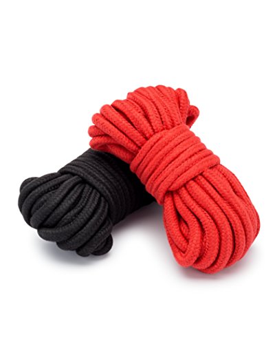 Hush Hush Soft Shibari Restraint Japanese Cotton Tie Down Bondage Fetish Rope 10 Meters (32 Feet) Black