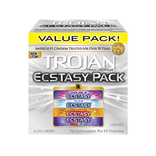 Trojan Ecstasy Pack Lubricated Condoms, 26 Count