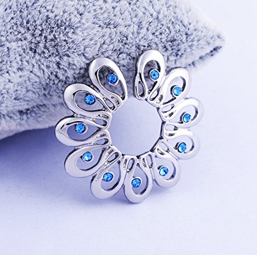 Vintage Floral Clip on Non-Pierce No Pierce Fake Nipple Ring(Blue)