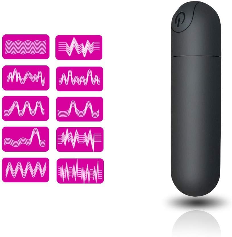 G Spot Bullet Vibrator Nipple Clitorals Stimulator USB Rechargeable for Travel - 10 Modes Portable Waterproof Mini Vaginal Anal Massager Adult Sex Toys for Women(Black)