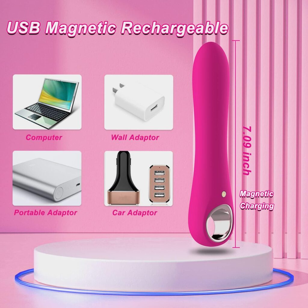 G-Spot Vibrator with 10 Strong Vibrations, Tuitionua Vibrating Dildo Clitoris Nipple Vagina Massager Stimulator, Adult Sex Toys for Solo or Couple(Pink)