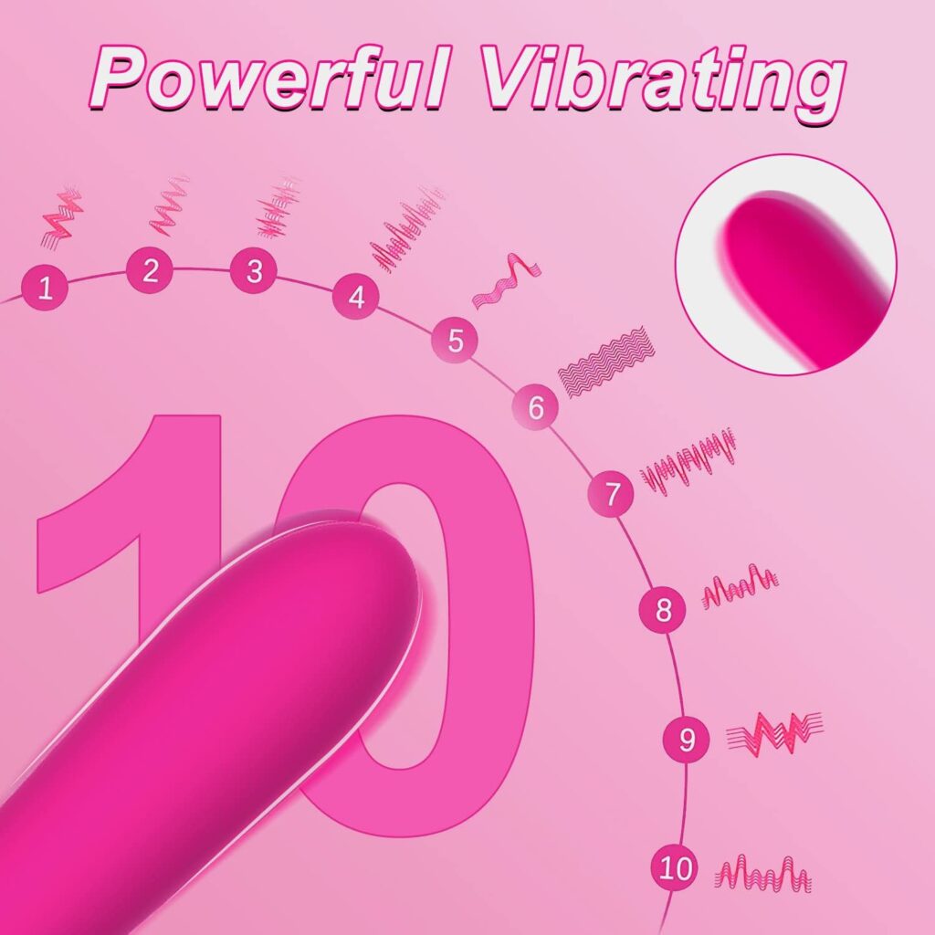 G-Spot Vibrator with 10 Strong Vibrations, Tuitionua Vibrating Dildo Clitoris Nipple Vagina Massager Stimulator, Adult Sex Toys for Solo or Couple(Pink)