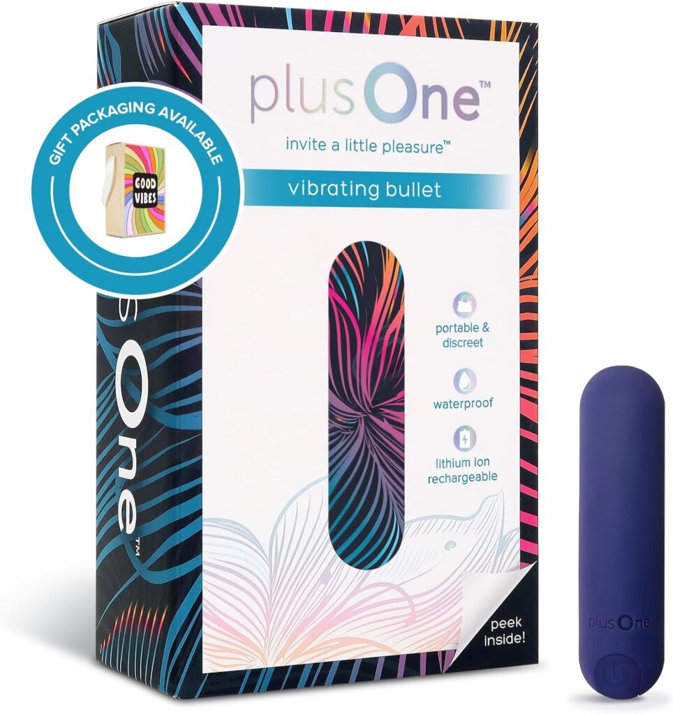 plusOne Bullet Vibrator for Women - Mini Vibrator Made of Body-Safe Silicone, Fully Waterproof, USB Rechargeable - Personal Massager with 10 Vibration Settings