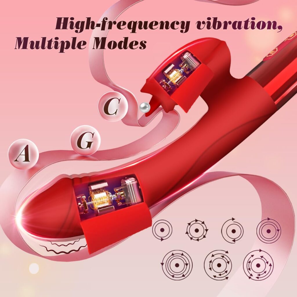 Rabbit Vibrator Dildo for Women Vaginal Health , G Spot with Tongue Licking 10 Vibration Realistic Anal Vibrating Clitoral Clit G Stimulation , Heated Adult Sex Toys