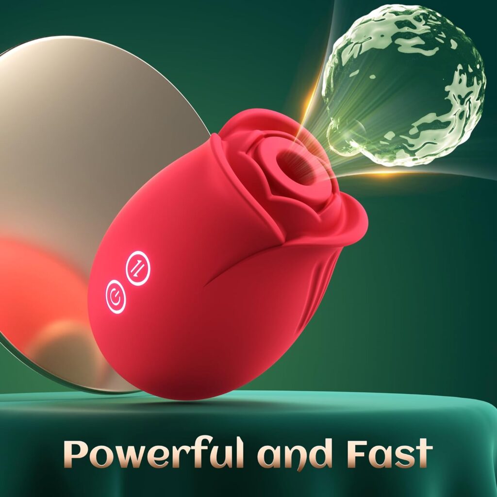 Rose Sex Toy for Women -Rose Sucking Vibrator Clitoral Nipple Stimulator with 18 Modes, G-spot Dildo Vibrator Rose Sucker, Personal Massager for Women Female Couples Adult