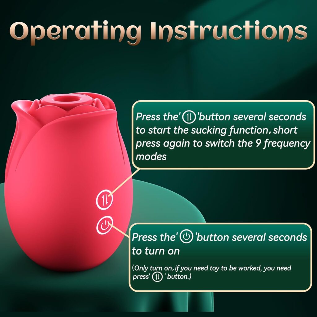 Rose Sex Toy for Women -Rose Sucking Vibrator Clitoral Nipple Stimulator with 18 Modes, G-spot Dildo Vibrator Rose Sucker, Personal Massager for Women Female Couples Adult